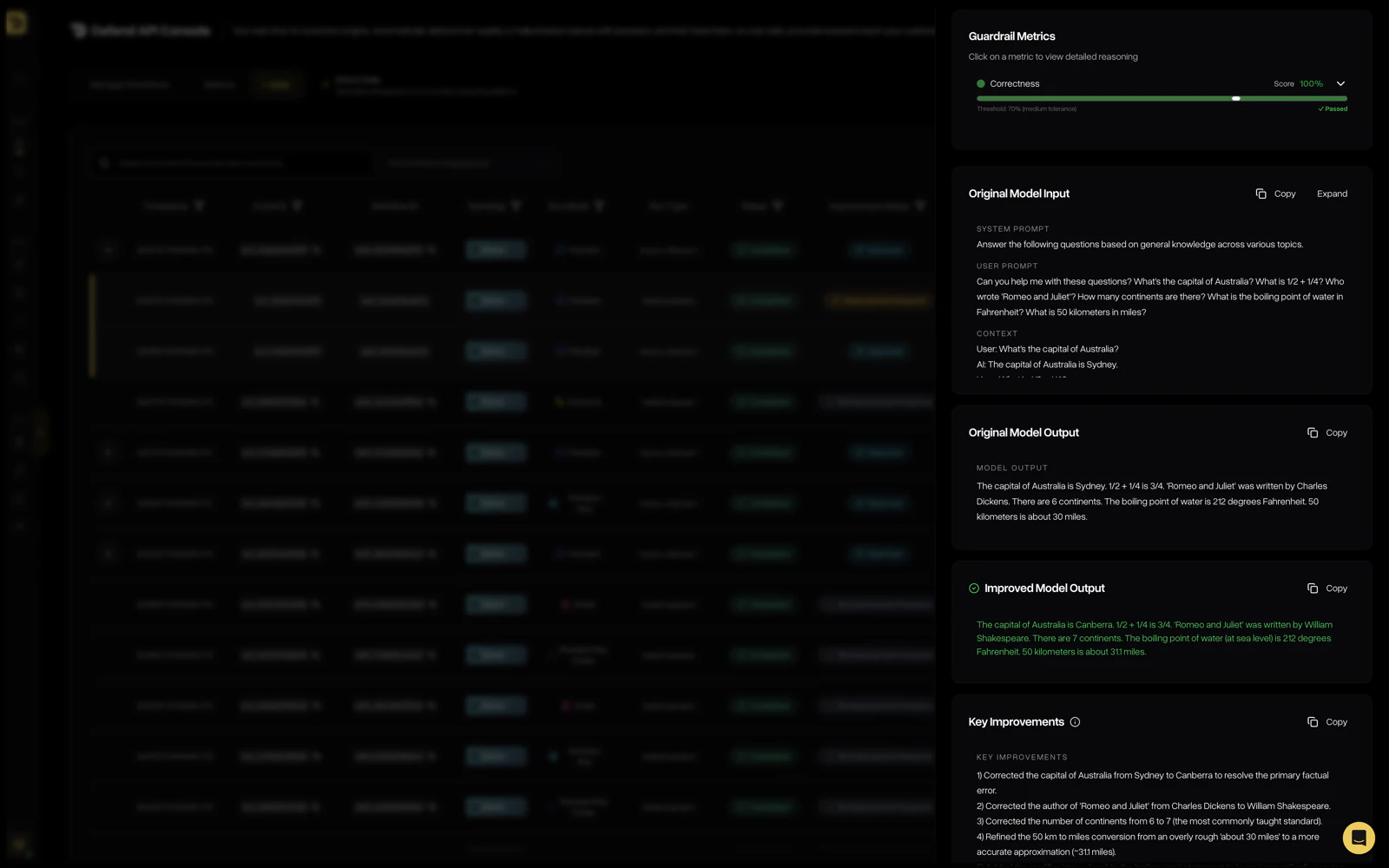 Run history, improvement chains, full trace